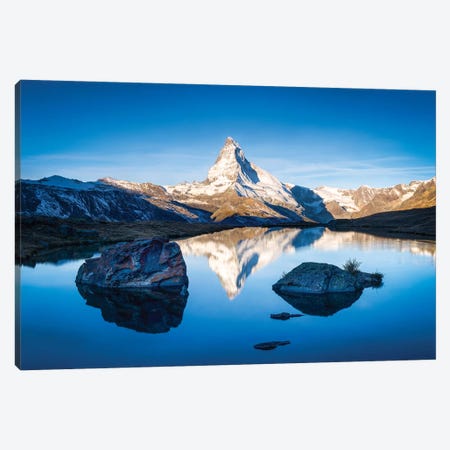 Sunrise At The Stellisee With Matterhorn In The Background Canvas Print #JNB270} by Jan Becke Canvas Artwork