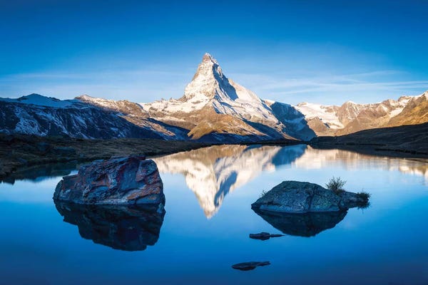 Switzerland: Sunrise At The Stellisee With Matterhorn In The Background by Jan Becke