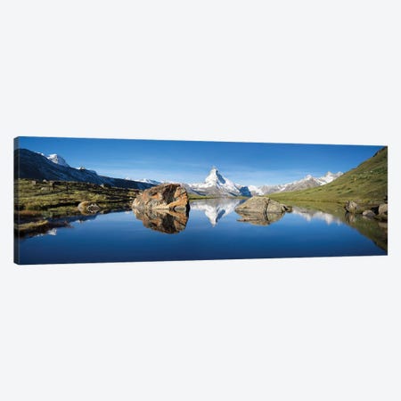 Scenic View Of Matterhorn And Stellisee In Summer Canvas Print #JNB271} by Jan Becke Canvas Art