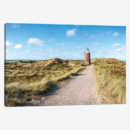 Lighthouse Quermarkenfeuer „Rotes Kliff“ On The Island Of Sylt Canvas Print #JNB272} by Jan Becke Canvas Art