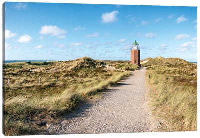 Lighthouse Quermarkenfeuer „Rotes Kliff“ On The Island Of Sylt Canvas Art Print - Sylt Art
