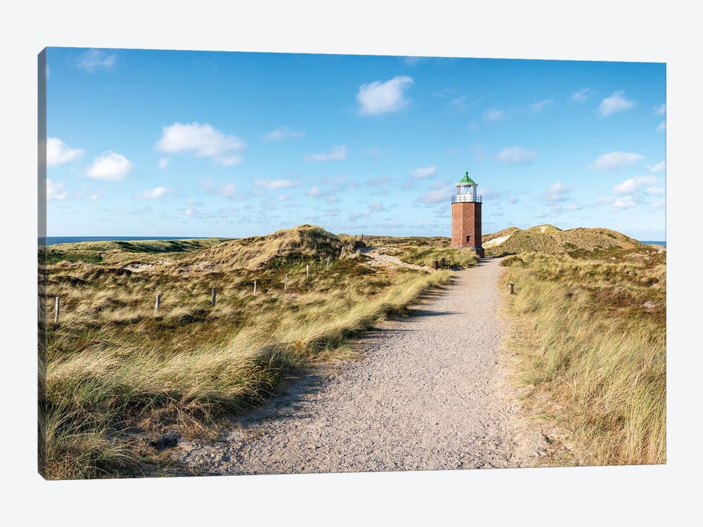 Lighthouse Quermarkenfeuer „Rotes Kliff“ On The Island Of Sylt by Jan Becke 1-piece Canvas Print