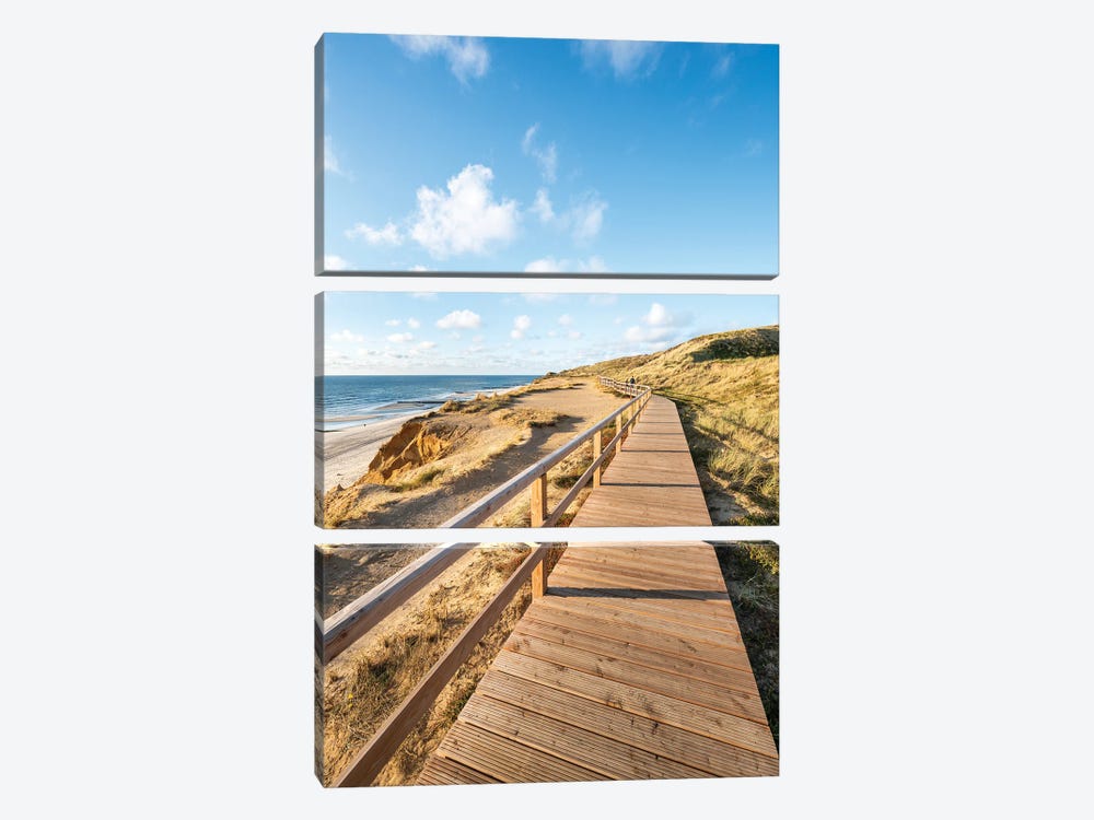 Dune Landscape Along The Rotes Kiiff On Sylt by Jan Becke 3-piece Canvas Art