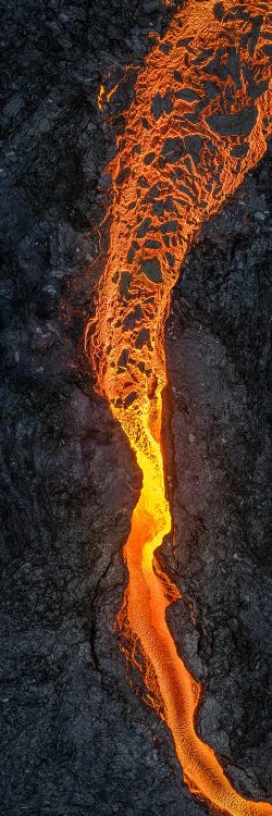 Aerial View Of A Lava River, Iceland