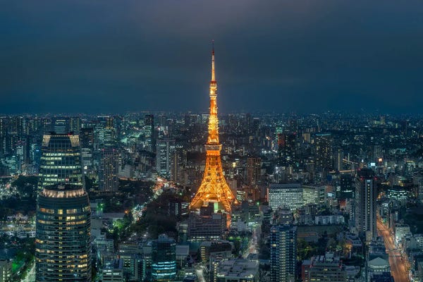 Color Pop Photography: Tokyo Skyline At Night, Japan by Jan Becke