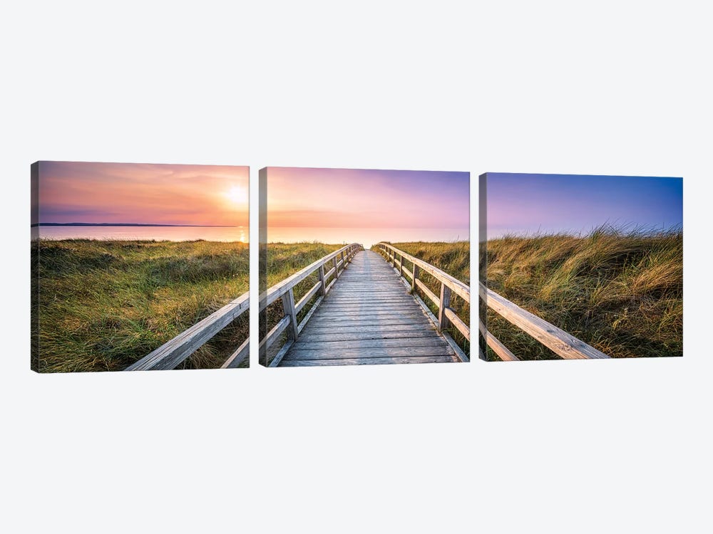 Dunes Panorama At Sunset by Jan Becke 3-piece Canvas Artwork