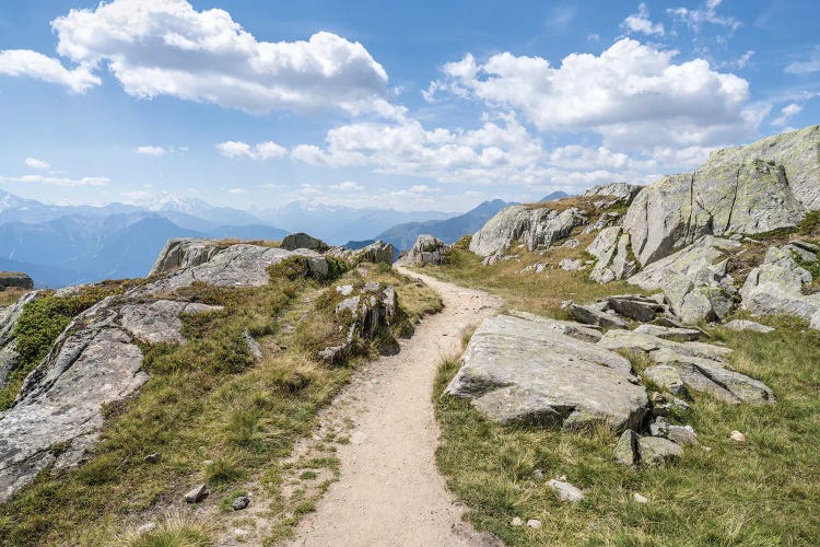 Hiking Trail In The Bernese Alps Near Fiesch, Bernese Alps, Switzerland