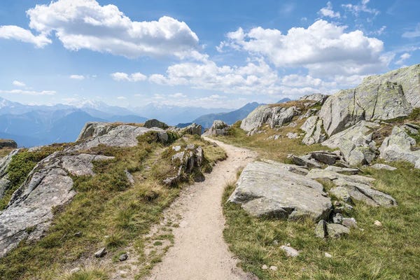 Switzerland: Hiking Trail In The Bernese Alps Near Fiesch, Bernese Alps, Switzerland by Jan Becke