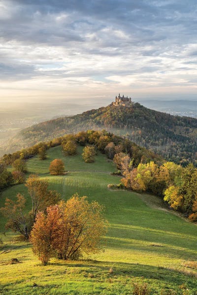 Baden-Wurttemberg: Hohenzollern Castle At Sunset In Autumn Season, Swabian Jura, Germany by Jan Becke