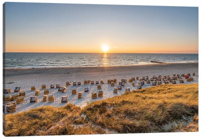 Beach Chairs At Kampen Beach On Sylt Canvas Art Print - Sylt Art