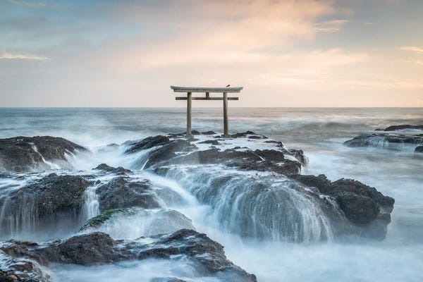 Torii Gate In The Sea, Oarai, Ibaraki Prefecture, Japan