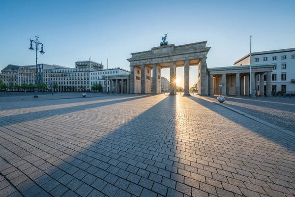The Brandenburg Gate: Brandenburg Gate (Brandenburger Tor) At Sunrise, Platz Des 18. März, Berlin Mitte, Germany by Jan Becke