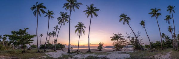 Canvas Print: Palm Beach Sunset Panorama, Koh Samui (Ko Samui), Thailand by Jan Becke