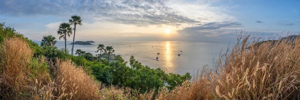 Canvas Print: Sunset Panorama At Promthep Cape, Phuket, Thailand by Jan Becke