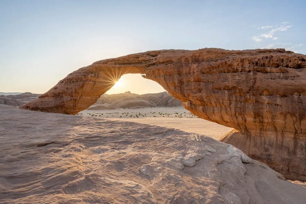 Saudi Arabia: Rock Arch (Rainbow Arch) At Sunset, Al-Ula, Saudi Arabia by Jan Becke