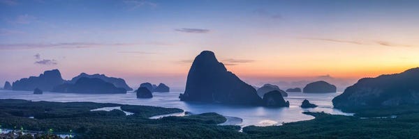 Phang Nga Bay At Sunrise Seen From Samet Nangshe Viewpoint, Thailand