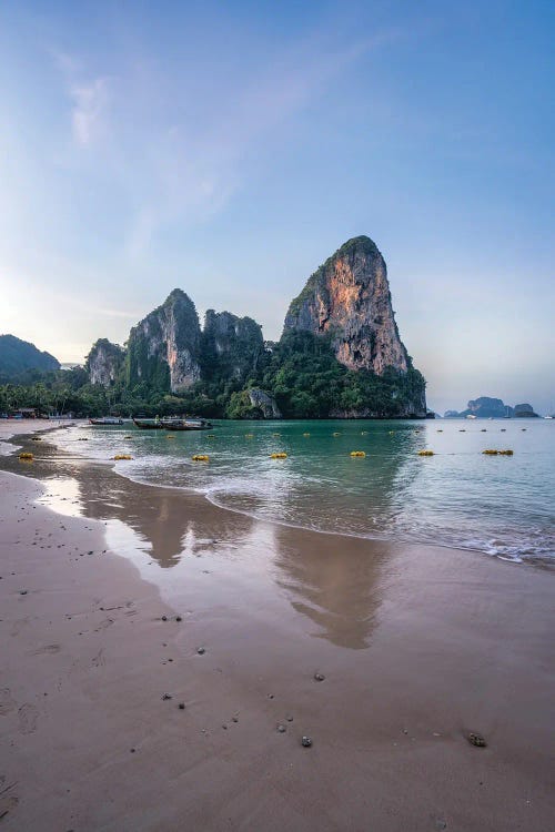 Rock Formations At Railay Beach, Krabi Province, Thailand