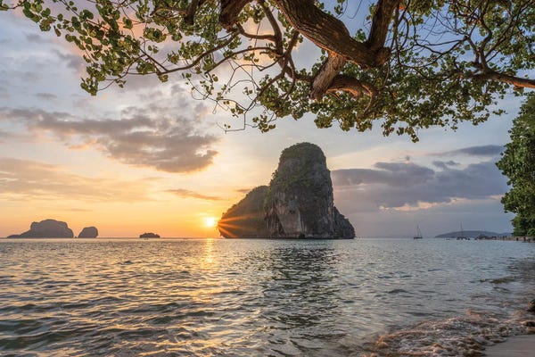 Sunset At Ao Phra Nang Beach, Krabi Province, Thailand