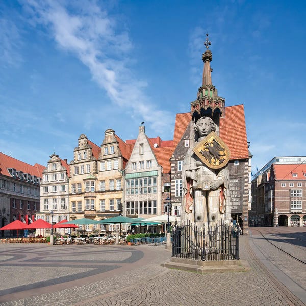 Castles & Palaces: Bremer Roland Monument At The Historic Bremen Market Square, Germany by Jan Becke