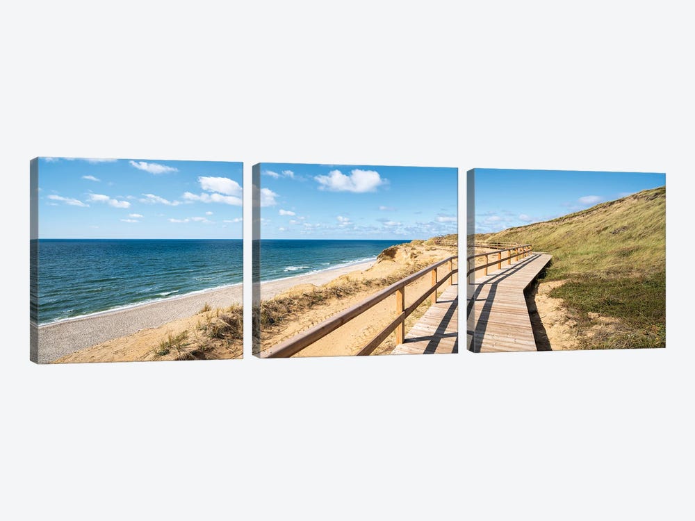 Panoramic View Of The Rotes Kliff On Sylt by Jan Becke 3-piece Canvas Art Print