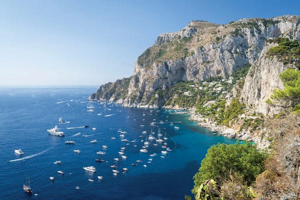 Cliffs: View Of Marina Grande (Capri Harbor), Capri Island, Gulf Of Naples, Campania, Italy by Jan Becke