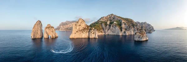 Capri: Aerial Panorama Of Capri Island With View Of Faraglioni Rocks, Gulf Of Naples, Campania, Italy by Jan Becke