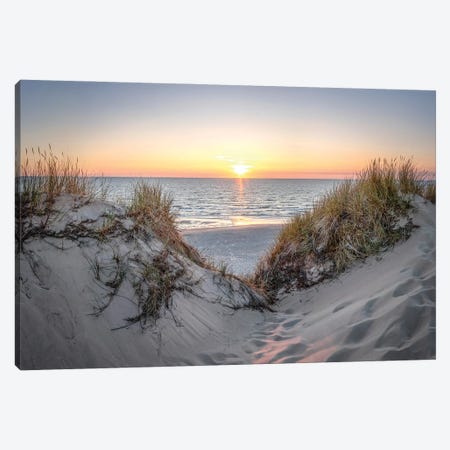 Sunset At The Dune Beach, North Sea, Sylt Canvas Print #JNB296} by Jan Becke Canvas Print