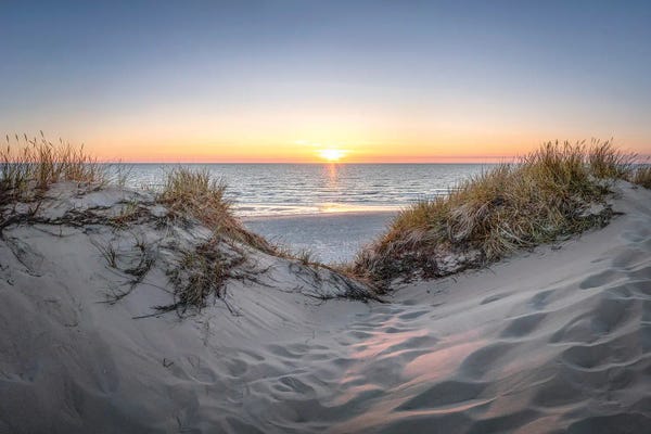 Large Photography - Canvas Prints: Sunset At The Dune Beach, North Sea, Sylt by Jan Becke