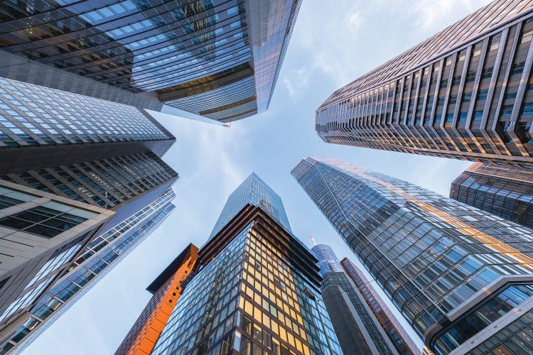 Modern Skyscraper Architecture At The Financial District (Bankenviertel) In Frankfurt Am Main, Hesse, Germany by Jan Becke wall art