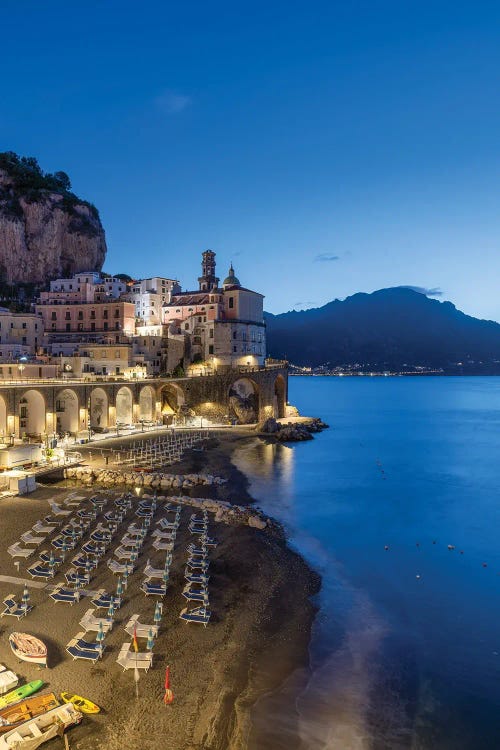 The Town Atrani At Night, Amalfi Coast, Italy by Jan Becke wall art