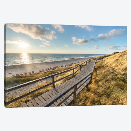 Sunset At The Rotes Kliff On Sylt Canvas Print #JNB300} by Jan Becke Canvas Art