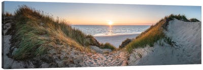 Dune Panorama At Sunset Canvas Art Print - Germany Art