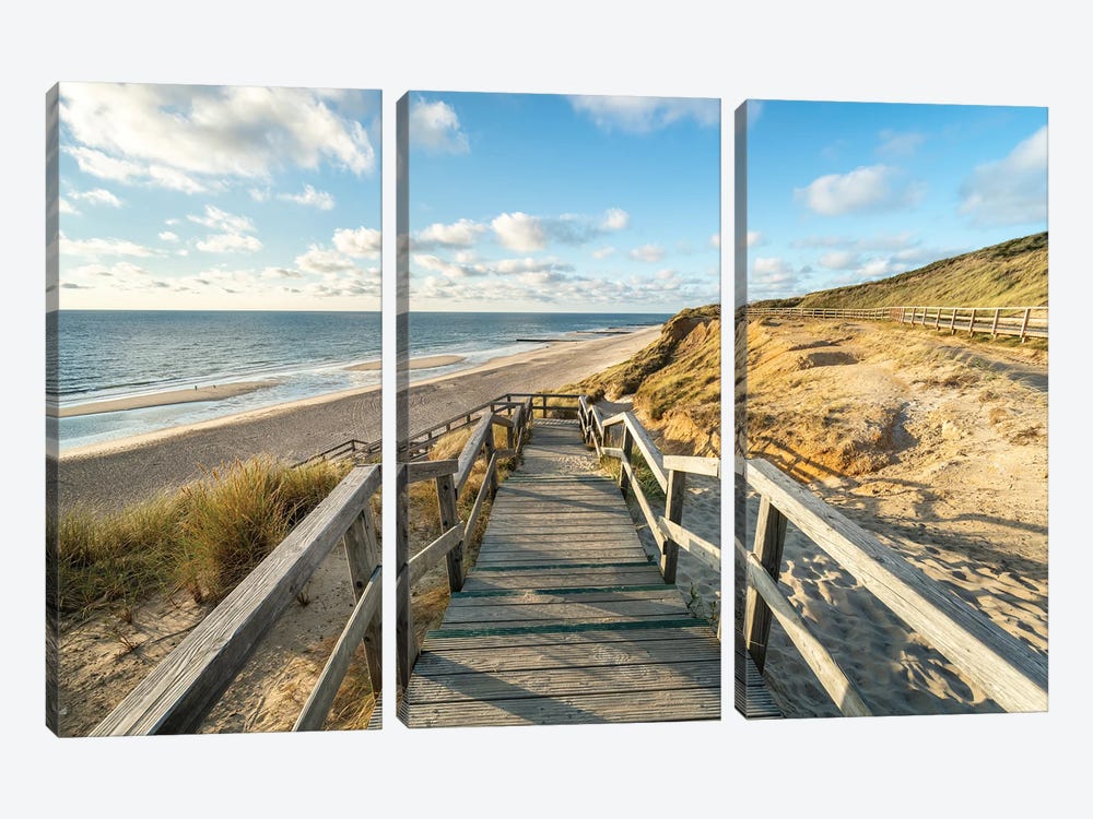 At The Rotes Kliff On Sylt by Jan Becke 3-piece Canvas Art