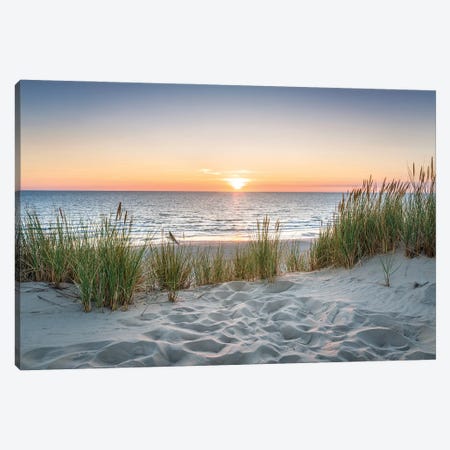 Beautiful Sunset At The Beach Canvas Print #JNB306} by Jan Becke Canvas Print