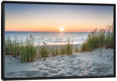 Beautiful Sunset At The Beach Canvas Art Print - All Products