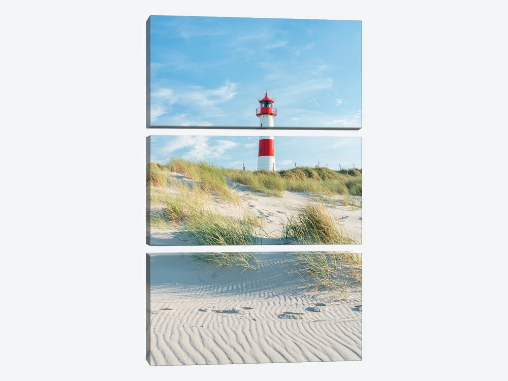 Lighthouse List Ost, Sylt, Schleswig-Holstein, Germany by Jan Becke 3-piece Canvas Art Print