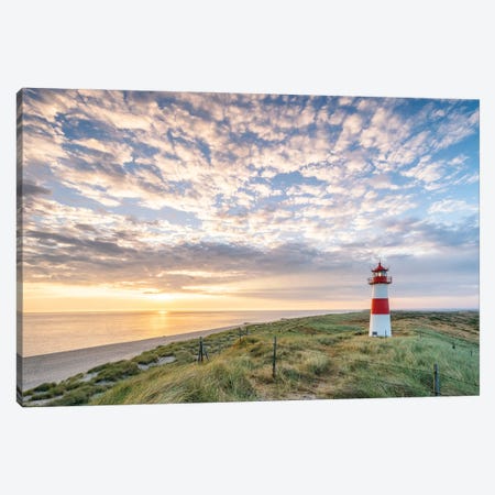 Sunrise At The Lighthouse List Ost On Sylt, Schleswig-Holstein, Germany Canvas Print #JNB309} by Jan Becke Canvas Art