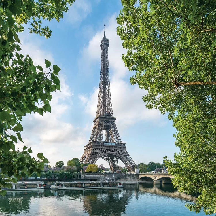 Eiffel Tower At The Banks Of The Seine In Spring