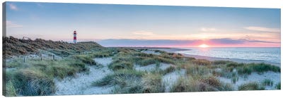 Sunset At The Dune Beach, Sylt, Schleswig-Holstein, Germany Canvas Art Print - Nautical Scenic Photography