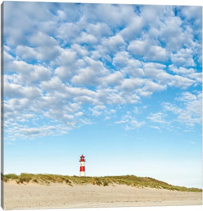 Lighthouse At The Beach, Sylt, Schleswig-Holstein, Germany Canvas Art Print - Sylt Art