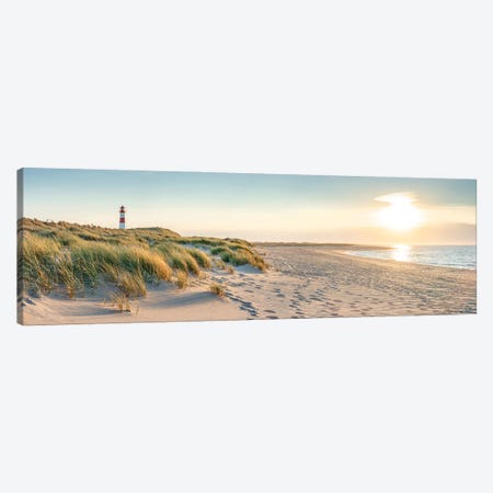 Sunset Panorama At The Dune Beach, Sylt, Schleswig-Holstein, Germany Canvas Print #JNB318} by Jan Becke Canvas Art Print
