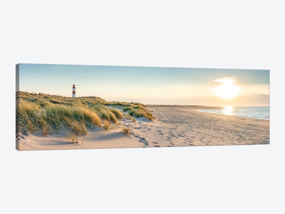 Sunset Panorama At The Dune Beach, Sylt, Schleswig-Holstein, Germany by Jan Becke 1-piece Canvas Wall Art