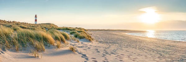 Nautical: Sunset Panorama At The Dune Beach, Sylt, Schleswig-Holstein, Germany by Jan Becke