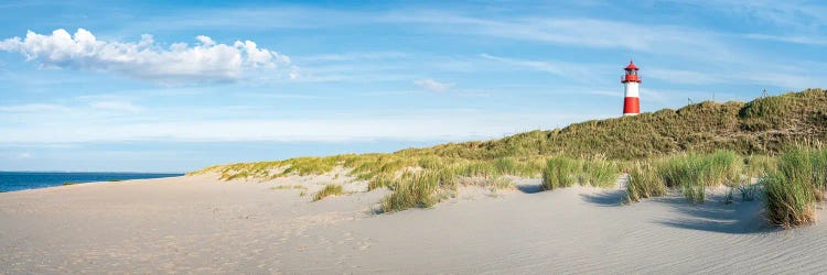 Panoramic View Of A Beach With Lighthouse, Sylt, Schleswig-Holstein, Germany