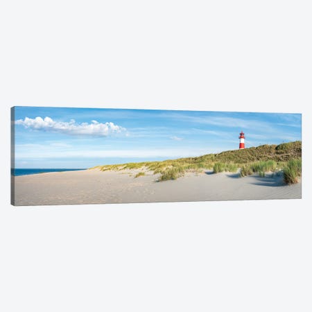 Panoramic View Of A Beach With Lighthouse, Sylt, Schleswig-Holstein, Germany Canvas Print #JNB325} by Jan Becke Art Print