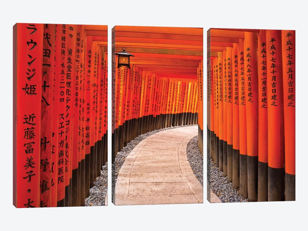 Fushimi Inari Taisha Shrine In Kyoto by Jan Becke 3-piece Canvas Artwork