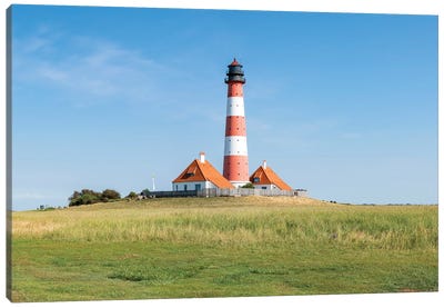 Westerheversand Lighthouse, Westerhever, Eiderstedt, Schleswig-Holstein, Germany Canvas Art Print
