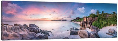 Anse Source D'Argent Panorama Canvas Art Print - Seychelles