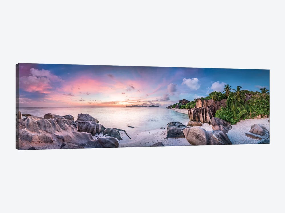 Anse Source D'Argent Panorama by Jan Becke 1-piece Canvas Wall Art