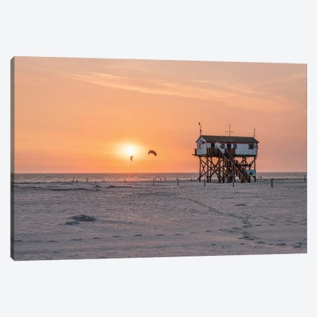 Beach At Sankt Peter-Ording, North Frisia, Schleswig-Holstein, Germany Canvas Print #JNB403} by Jan Becke Canvas Print